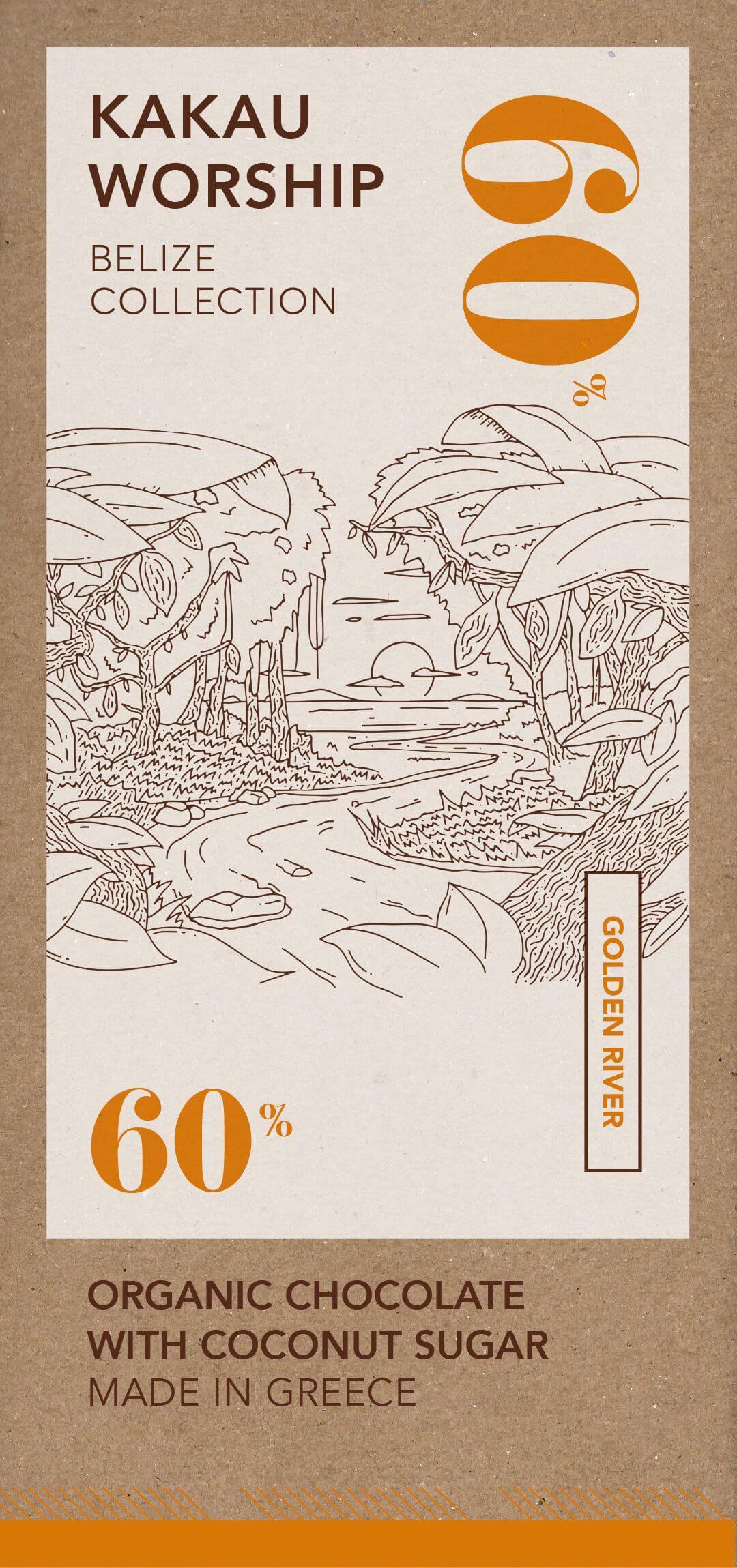 Golden river - organikus csokoládé 60% - Belize Golden river - Organikus csokoládé 60% - Belize